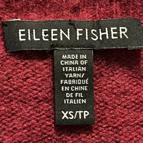 Eileen Fisher Yak Merino Wool Sweater Zipper Detail Colorblock Sleeve Size XS - Picture 6 of 10